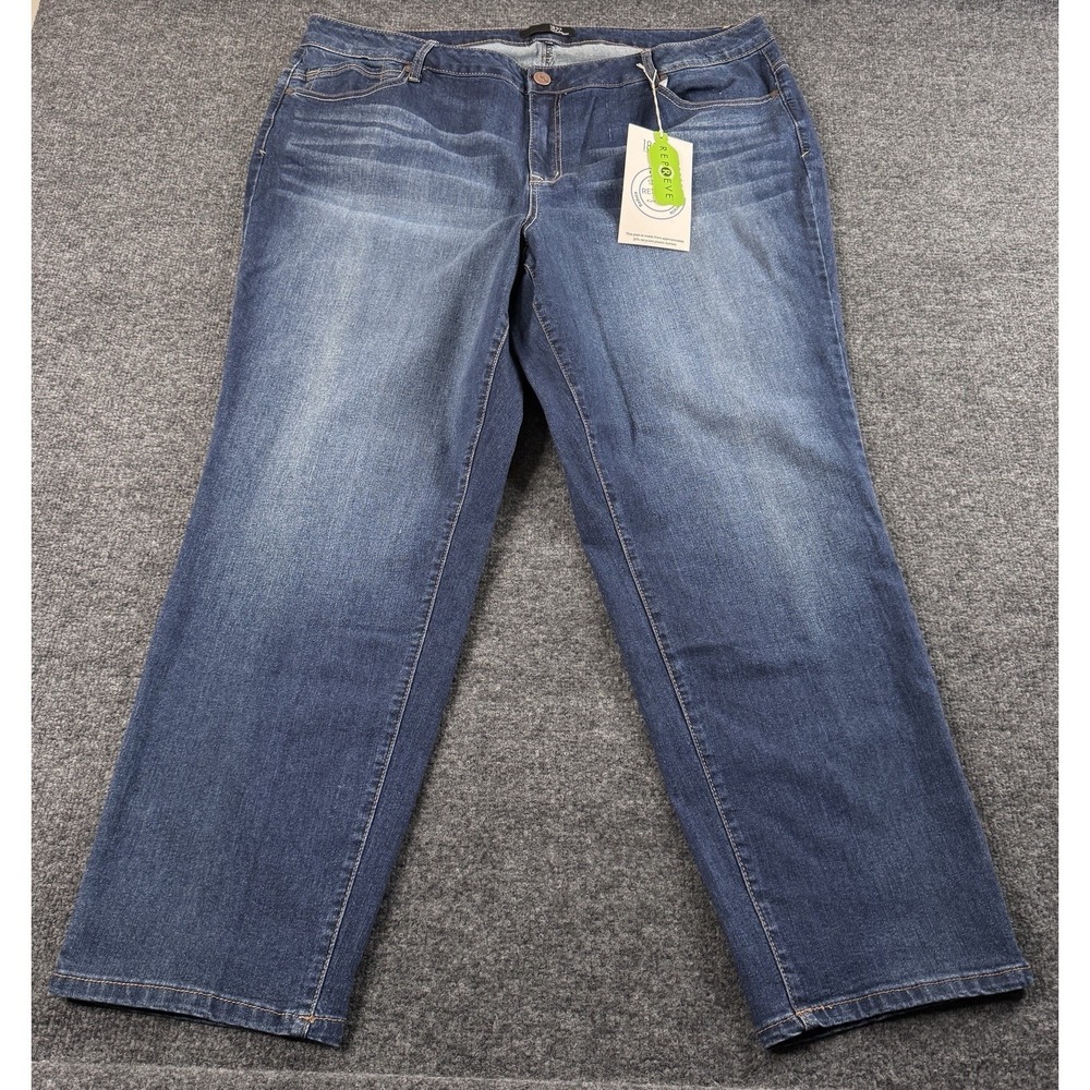 1822 Denim Womens Medium Wash Straight Leg Jeans Size 24W NWT